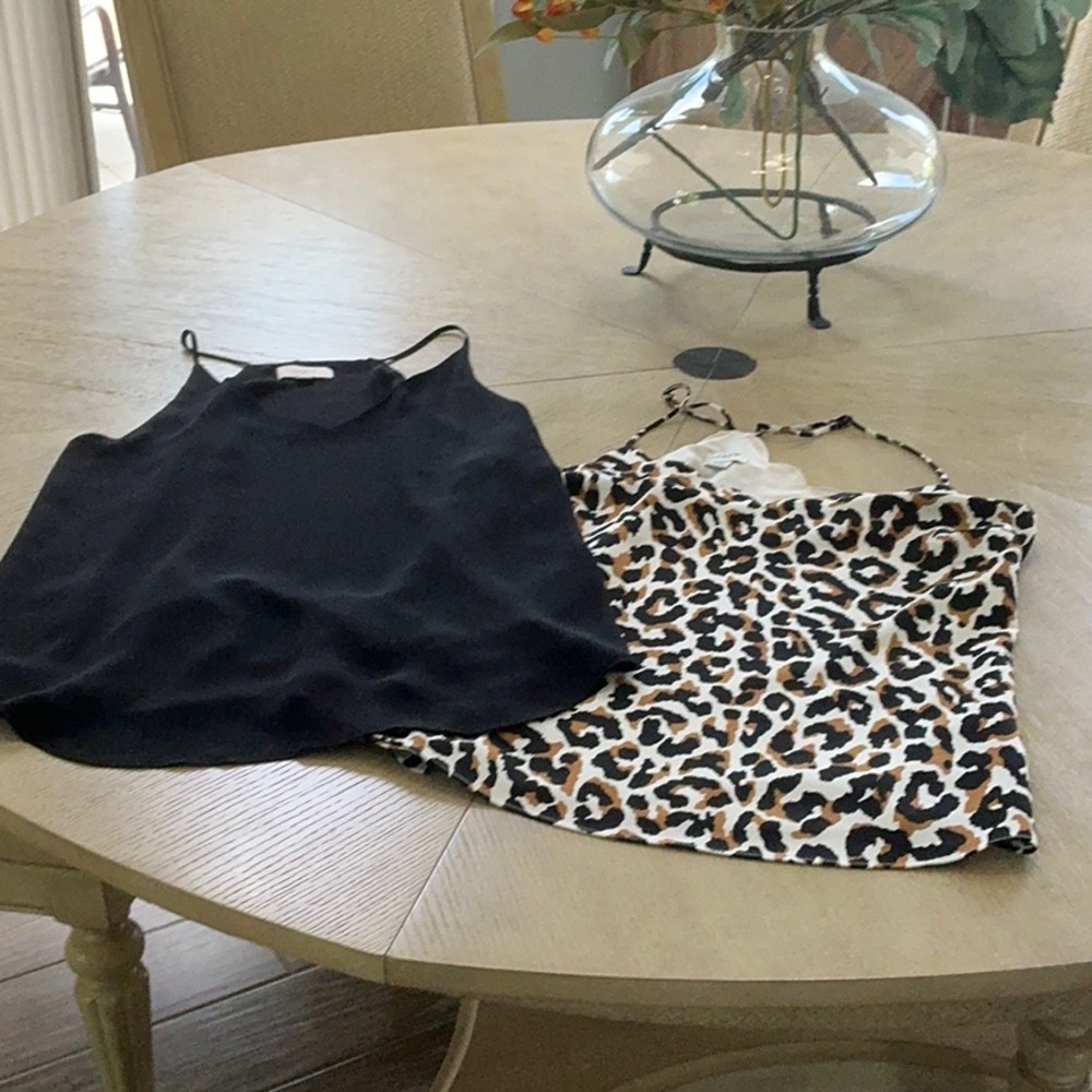 Black and Leopard Print Camisole Set